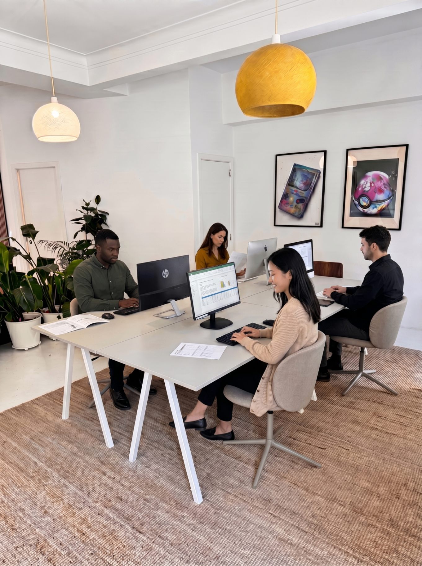 Coworking desks and meeting area at Bridgr in Alfama, Lisbon
